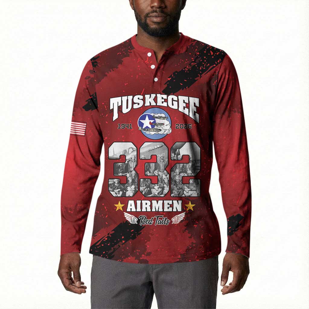 85 Years of Tuskegee Airmen Button Sweatshirt 332nd Fighter Group Red Tails