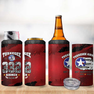 Tuskegee Airmen 1941–2026 4 in 1 Can Cooler Tumbler 332nd Red Tails 85th Anniversary - African Pride