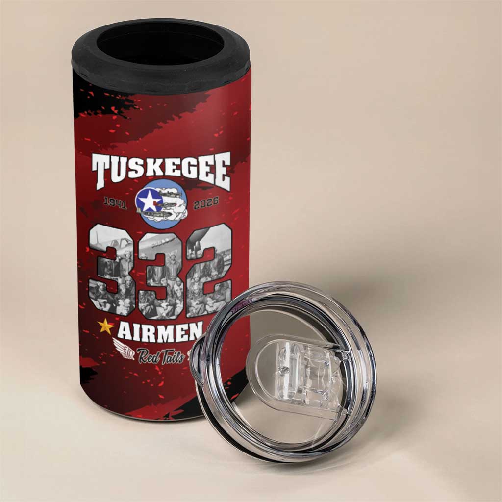 Tuskegee Airmen 1941–2026 4 in 1 Can Cooler Tumbler 332nd Red Tails 85th Anniversary - African Pride