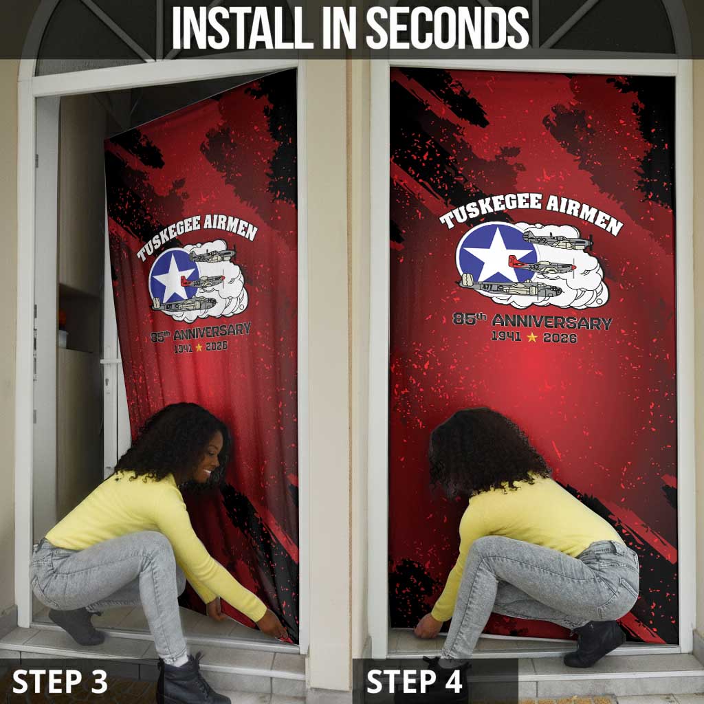 85 Years of Tuskegee Airmen Door Cover 332nd Fighter Group Red Tails