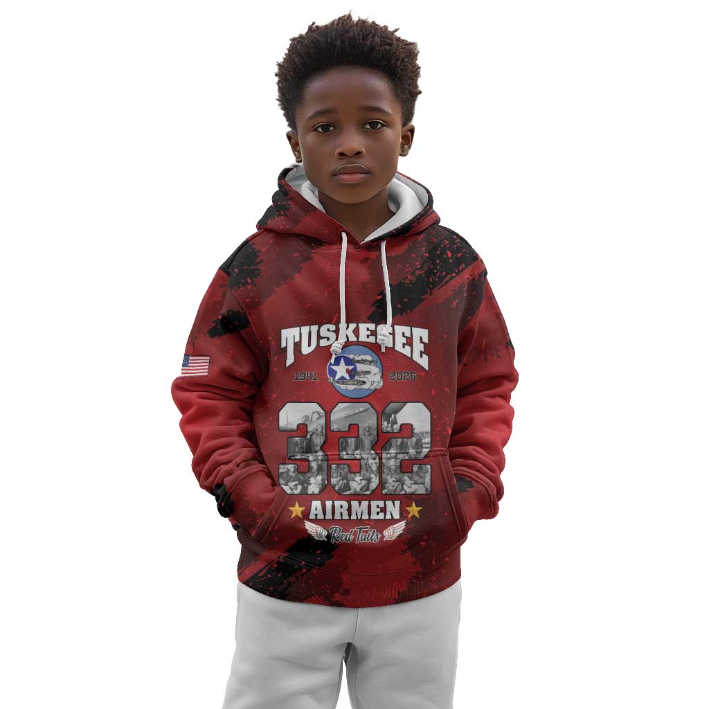 Tuskegee Airmen 1941–2026 Kid Hoodie 332nd Red Tails 85th Anniversary - African Pride
