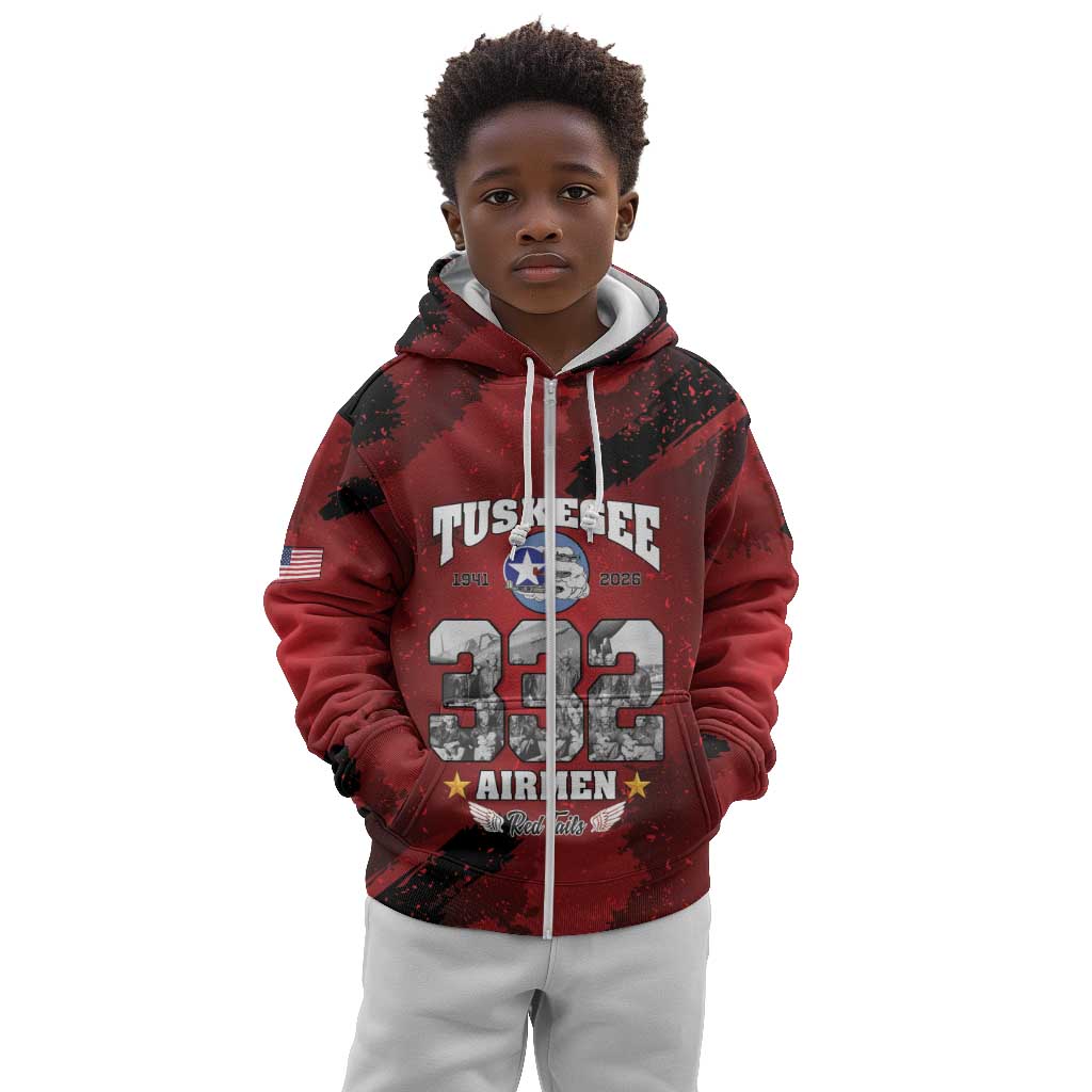 Tuskegee Airmen 1941–2026 Kid Hoodie 332nd Red Tails 85th Anniversary - African Pride