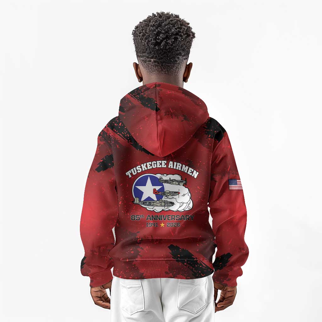Tuskegee Airmen 1941–2026 Kid Hoodie 332nd Red Tails 85th Anniversary - African Pride