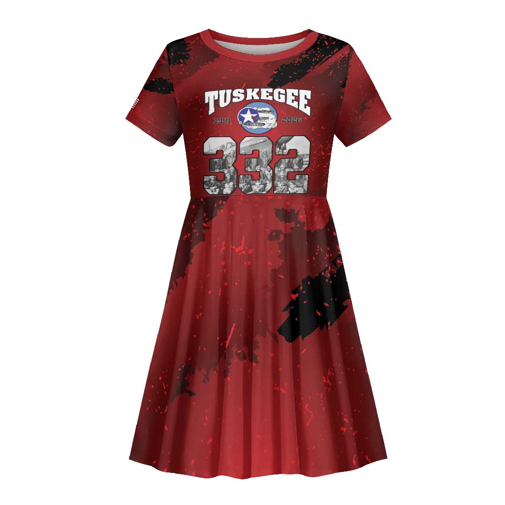 Tuskegee Airmen 1941–2026 Kid Short Sleeve Dress 332nd Red Tails 85th Anniversary - African Pride