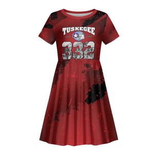 Tuskegee Airmen 1941–2026 Kid Short Sleeve Dress 332nd Red Tails 85th Anniversary - African Pride