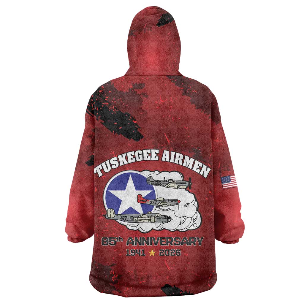 Tuskegee Airmen 1941–2026 Kid Wearable Blanket Hoodie 332nd Red Tails 85th Anniversary - African Pride
