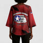 85 Years of Tuskegee Airmen Kimono Sleeve Blouse 332nd Fighter Group Red Tails