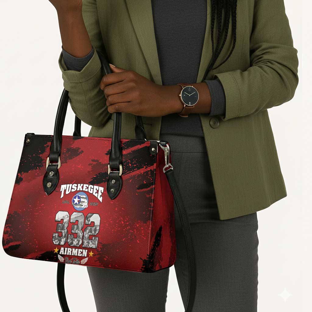 85 Years of Tuskegee Airmen Leather Bag 332nd Fighter Group Red Tails