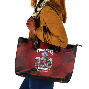 Tuskegee Airmen 1941–2026 Leather Tote Bag 332nd Red Tails 85th Anniversary - African Pride
