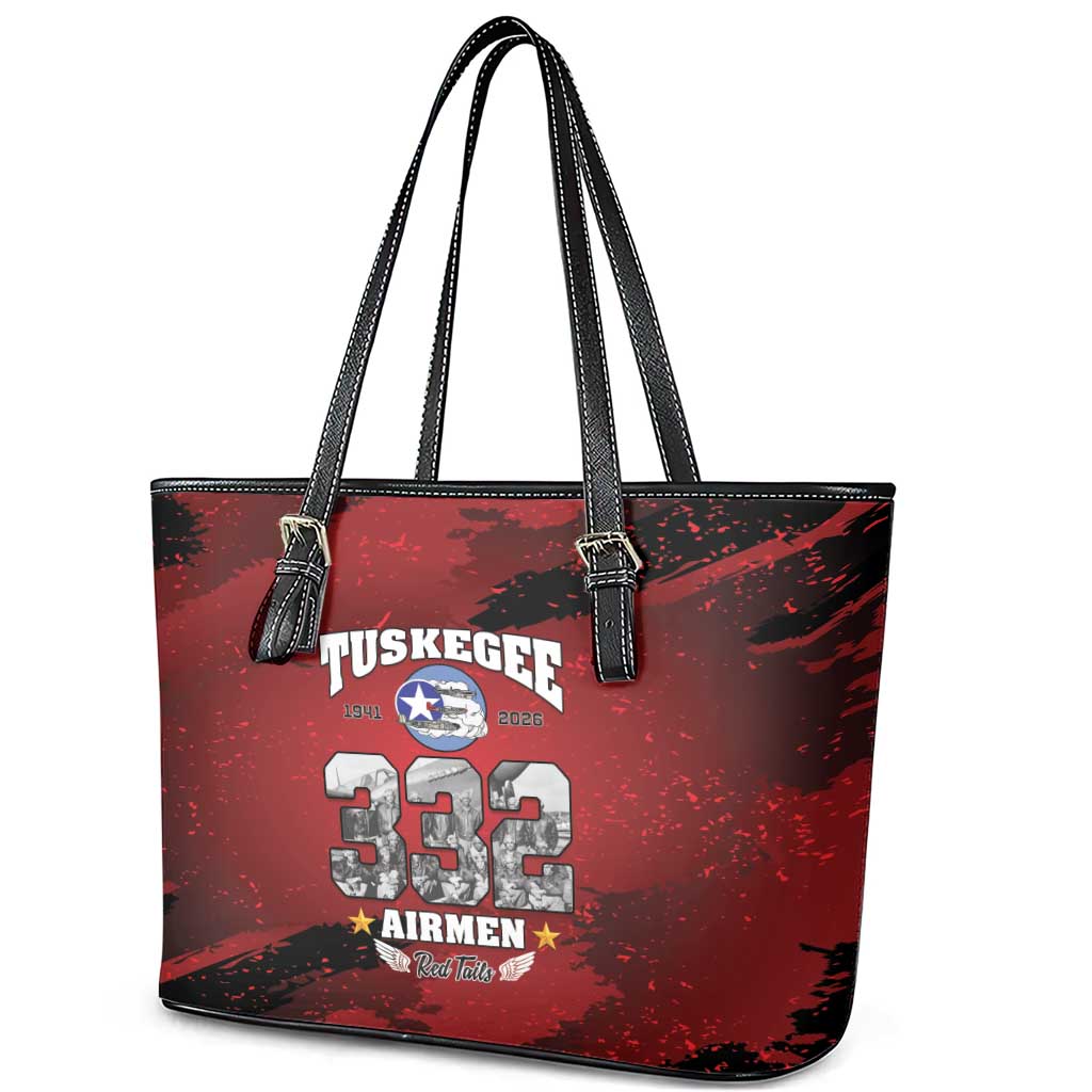 Tuskegee Airmen 1941–2026 Leather Tote Bag 332nd Red Tails 85th Anniversary - African Pride