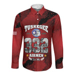 Tuskegee Airmen 1941–2026 Long Sleeve Button Shirt 332nd Red Tails 85th Anniversary - African Pride