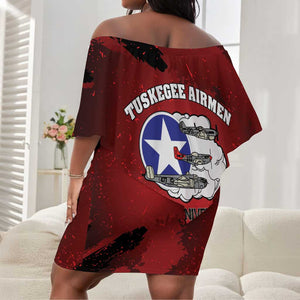Tuskegee Airmen 1941–2026 Off Shoulder Short Dress 332nd Red Tails 85th Anniversary - African Pride
