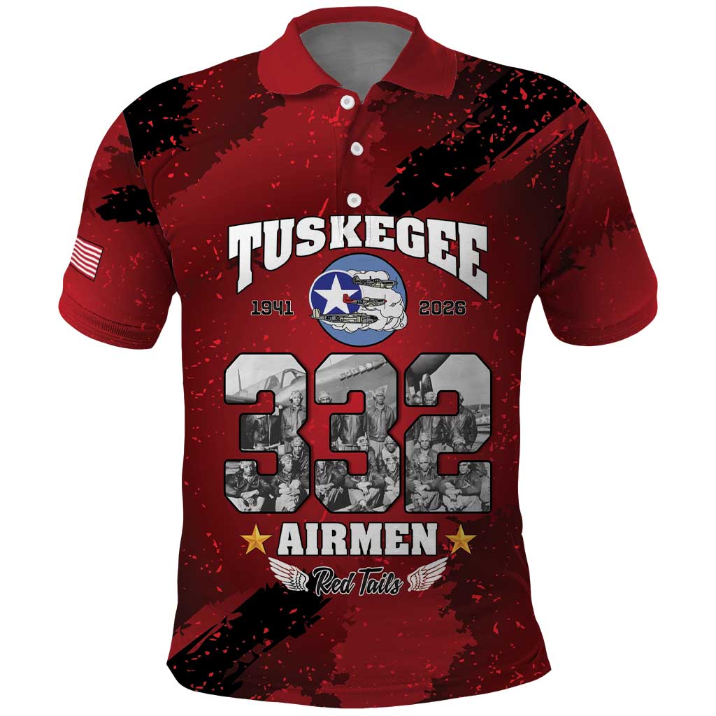 Tuskegee Airmen 1941–2026 Polo Shirt 332nd Red Tails 85th Anniversary - African Pride