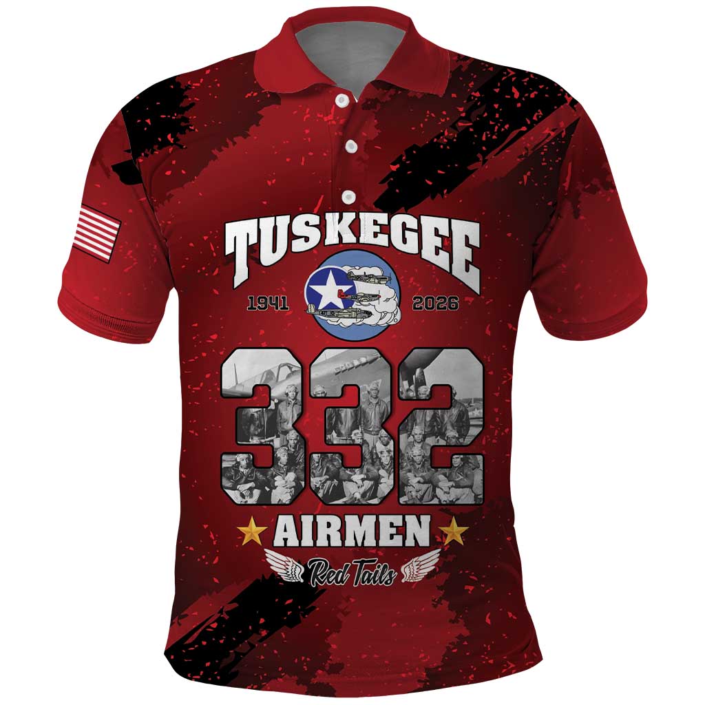Tuskegee Airmen 1941-2026 Polo Shirt 332nd Red Tails 85th Anniversary LT15