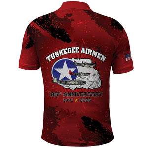 Tuskegee Airmen 1941–2026 Polo Shirt 332nd Red Tails 85th Anniversary - African Pride