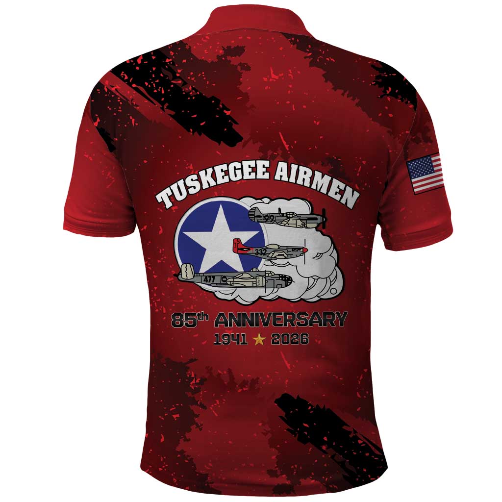 Tuskegee Airmen 1941-2026 Polo Shirt 332nd Red Tails 85th Anniversary LT15
