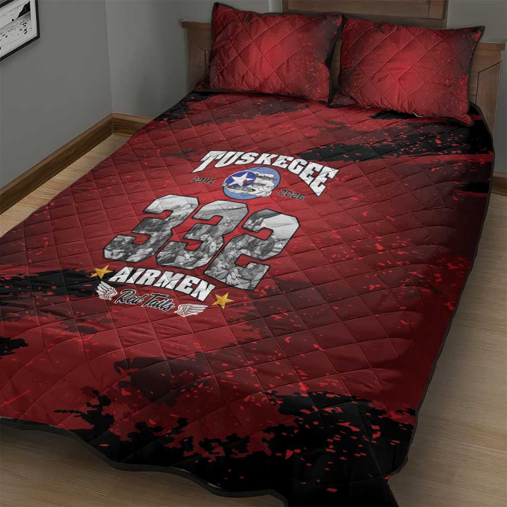 Tuskegee Airmen 1941–2026 Quilt Bed Set 332nd Red Tails 85th Anniversary - African Pride