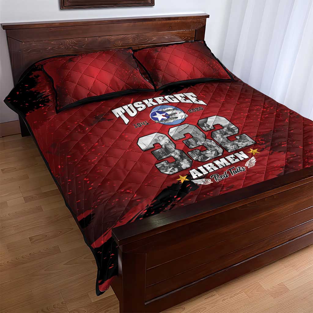 Tuskegee Airmen 1941–2026 Quilt Bed Set 332nd Red Tails 85th Anniversary - African Pride
