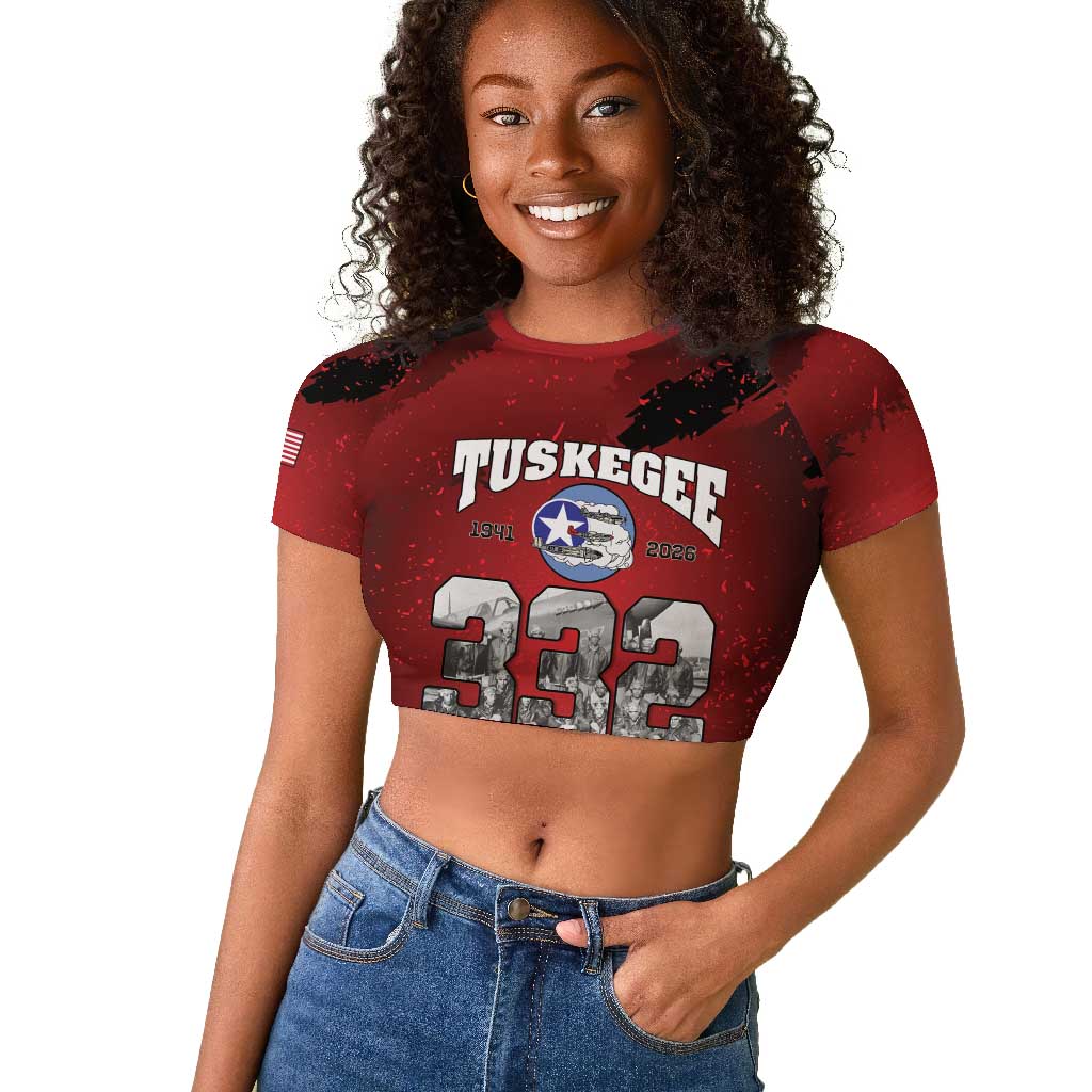 Tuskegee Airmen 1941–2026 Raglan Cropped T shirt 332nd Red Tails 85th Anniversary - African Pride