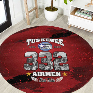 Tuskegee Airmen 1941–2026 Round Carpet 332nd Red Tails 85th Anniversary - African Pride