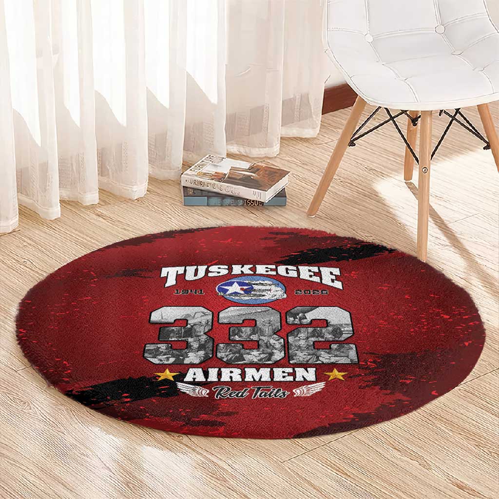 Tuskegee Airmen 1941–2026 Round Carpet 332nd Red Tails 85th Anniversary - African Pride