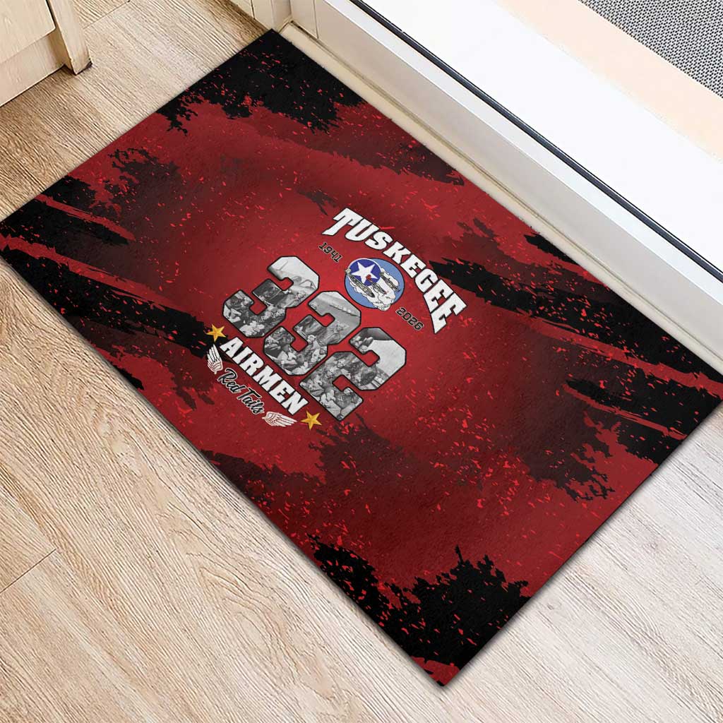 Tuskegee Airmen 1941–2026 Rubber Doormat 332nd Red Tails 85th Anniversary - African Pride