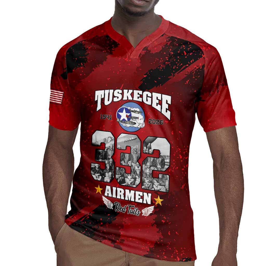 Tuskegee Airmen 1941–2026 Rugby Jersey 332nd Red Tails 85th Anniversary - African Pride