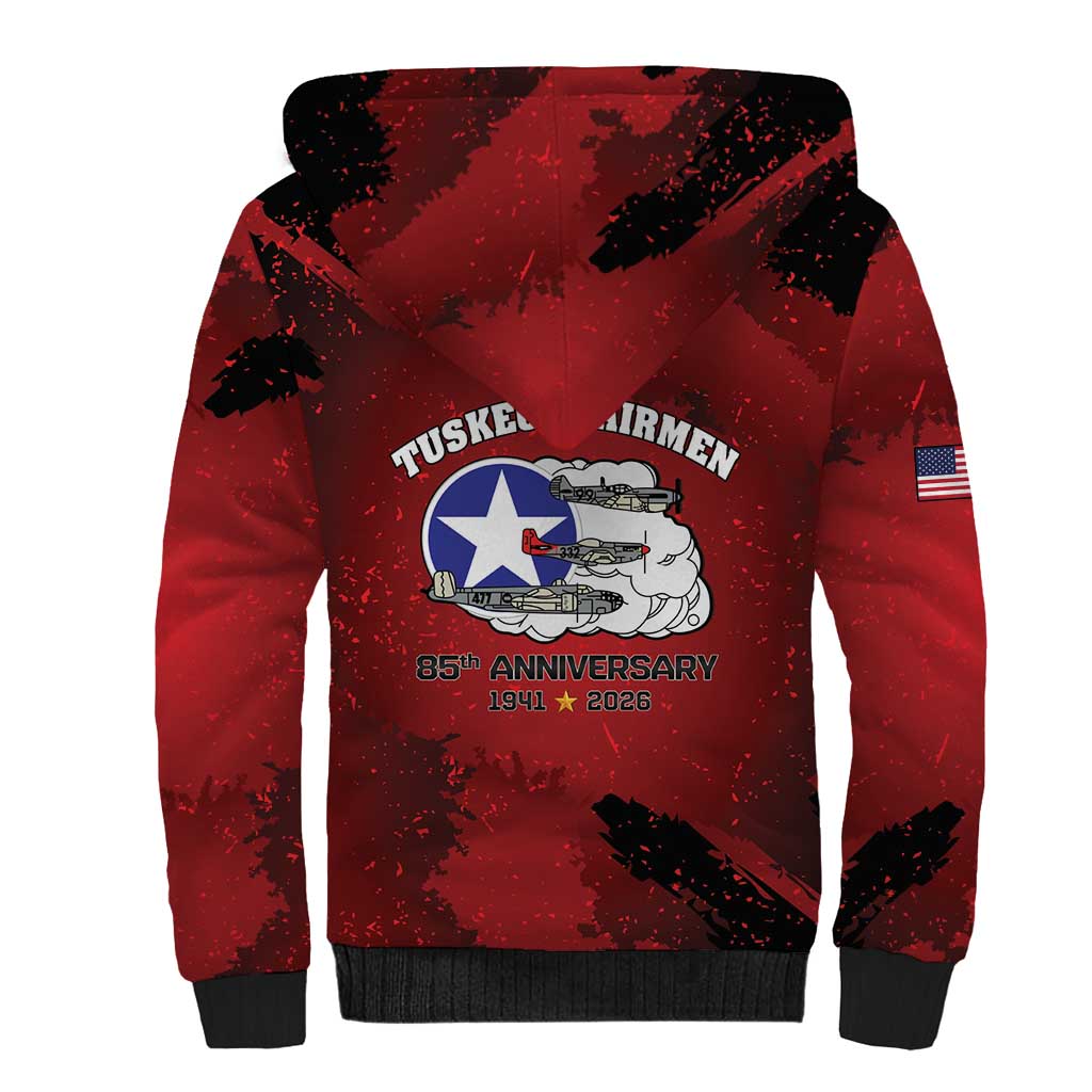 Tuskegee Airmen 1941–2026 Sherpa Hoodie 332nd Red Tails 85th Anniversary - African Pride