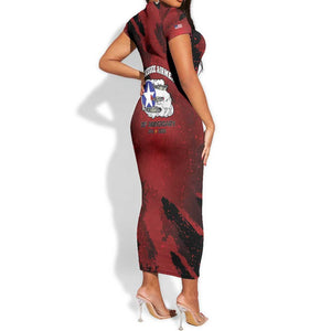 Tuskegee Airmen 1941–2026 Short Sleeve Bodycon Dress 332nd Red Tails 85th Anniversary - African Pride