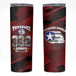 Tuskegee Airmen 1941–2026 Skinny Tumbler 332nd Red Tails 85th Anniversary - African Pride