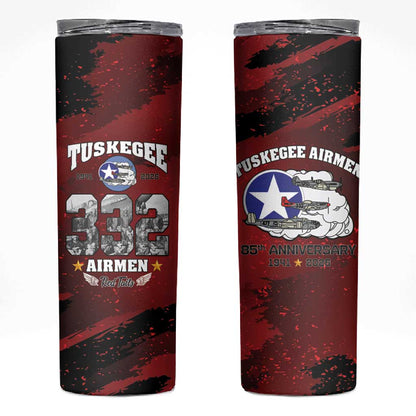 Tuskegee Airmen 1941–2026 Skinny Tumbler 332nd Red Tails 85th Anniversary - African Pride