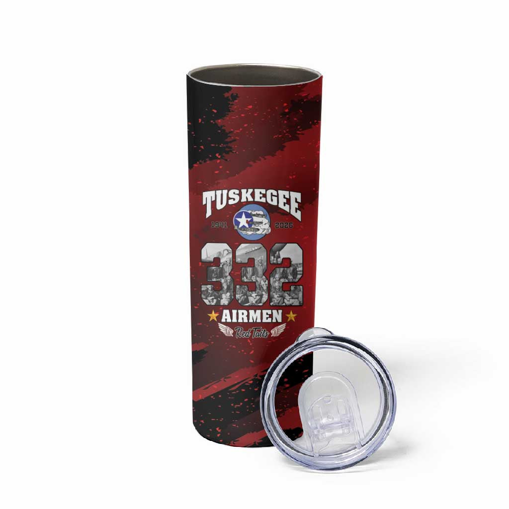Tuskegee Airmen 1941–2026 Skinny Tumbler 332nd Red Tails 85th Anniversary - African Pride