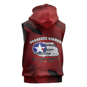 Tuskegee Airmen 1941–2026 Sleeveless Hoodie 332nd Red Tails 85th Anniversary - African Pride