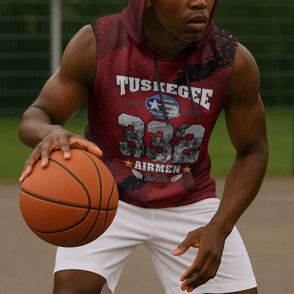 Tuskegee Airmen 1941–2026 Sleeveless Hoodie 332nd Red Tails 85th Anniversary - African Pride