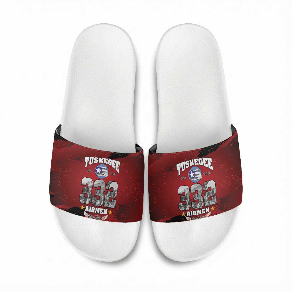 85 Years of Tuskegee Airmen Slide Sandals 332nd Fighter Group Red Tails