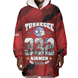 Tuskegee Airmen 1941–2026 Wearable Blanket Hoodie 332nd Red Tails 85th Anniversary - African Pride