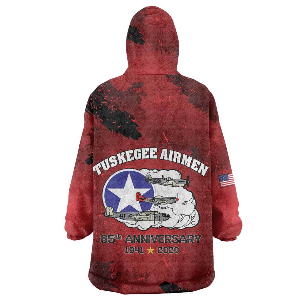 Tuskegee Airmen 1941–2026 Wearable Blanket Hoodie 332nd Red Tails 85th Anniversary - African Pride