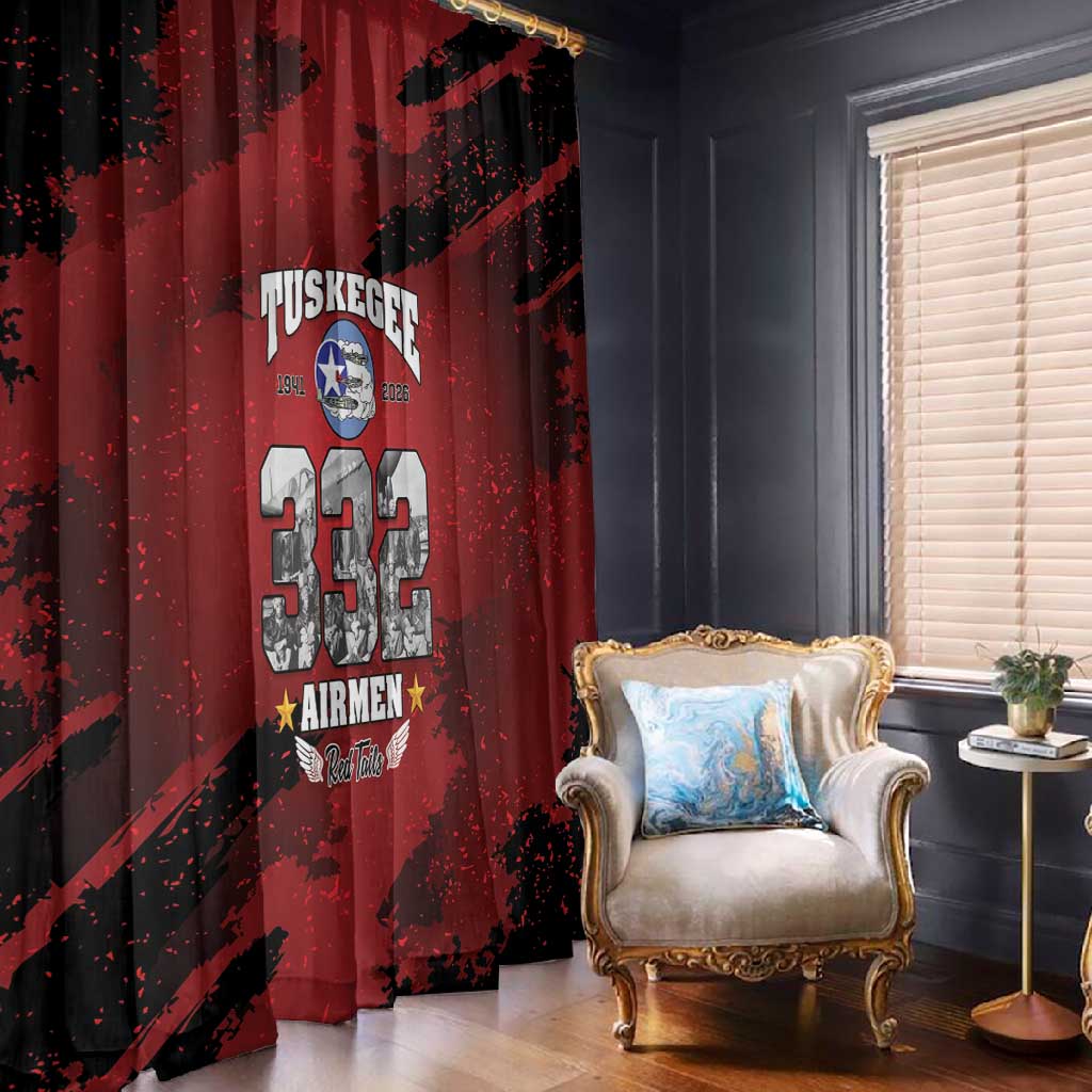 Tuskegee Airmen 1941–2026 Window Curtain 332nd Red Tails 85th Anniversary - African Pride