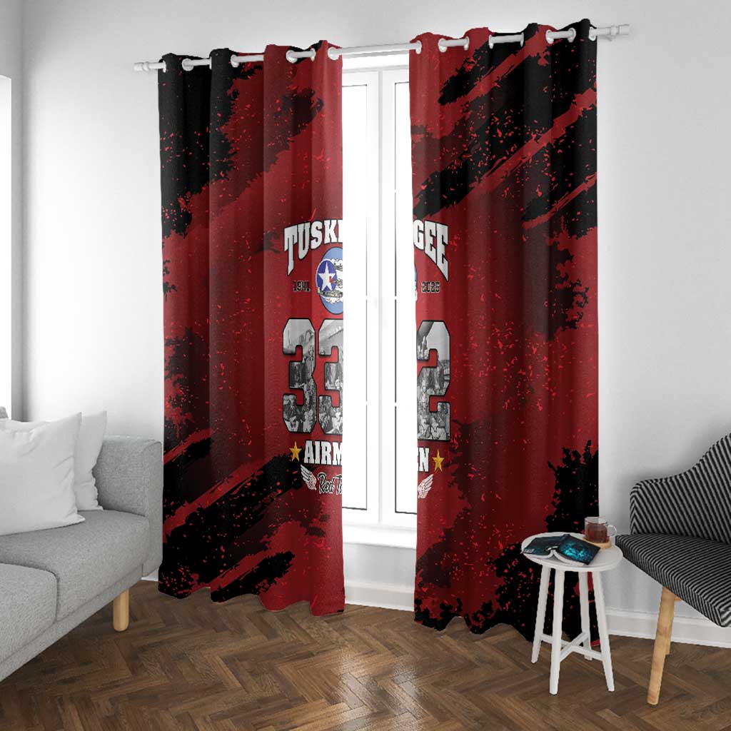 Tuskegee Airmen 1941–2026 Window Curtain 332nd Red Tails 85th Anniversary - African Pride