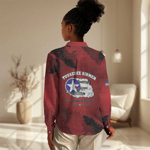 Tuskegee Airmen 1941–2026 Women Casual Shirt 332nd Red Tails 85th Anniversary - African Pride