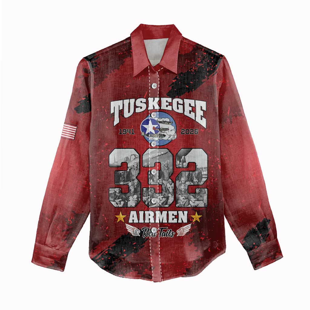 Tuskegee Airmen 1941–2026 Women Casual Shirt 332nd Red Tails 85th Anniversary - African Pride