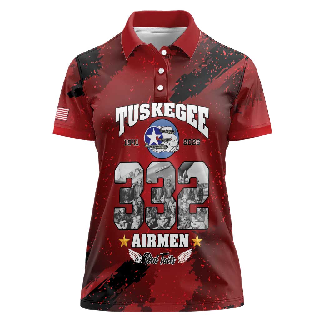 Tuskegee Airmen 1941–2026 Women Polo Shirt 332nd Red Tails 85th Anniversary - African Pride