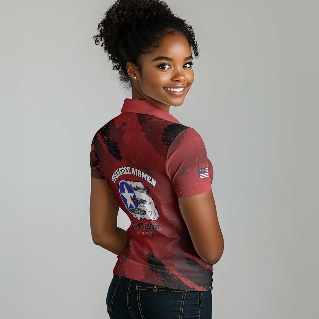 Tuskegee Airmen 1941–2026 Women Polo Shirt 332nd Red Tails 85th Anniversary - African Pride