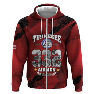 Tuskegee Airmen 1941–2026 Zip Hoodie 332nd Red Tails 85th Anniversary - African Pride