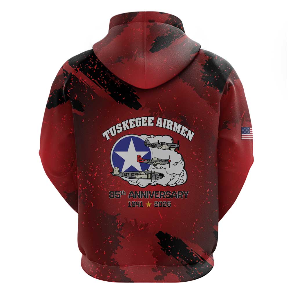 Tuskegee Airmen 1941–2026 Zip Hoodie 332nd Red Tails 85th Anniversary - African Pride