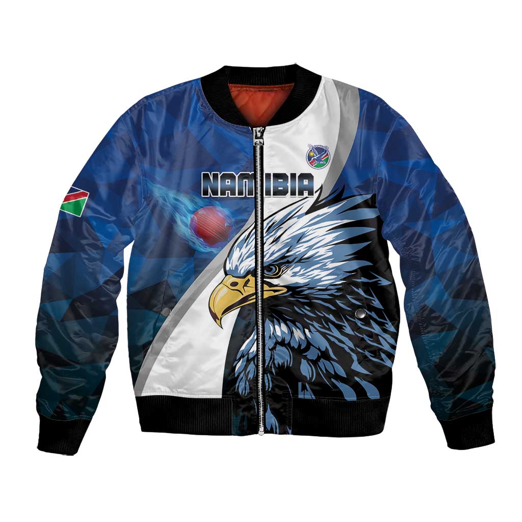 Custom Afro Namibia Cricket Bomber Jacket Go Eagles