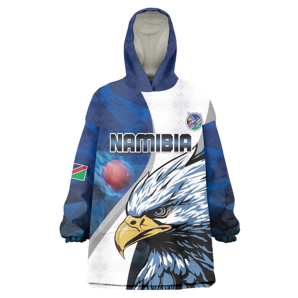 Custom Afro Namibia Cricket Kid Wearable Blanket Hoodie Go Eagles