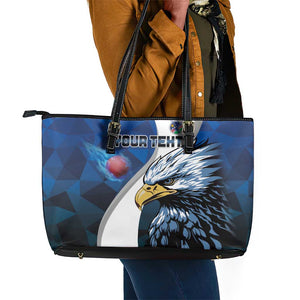 Custom Afro Namibia Cricket Leather Tote Bag Go Eagles