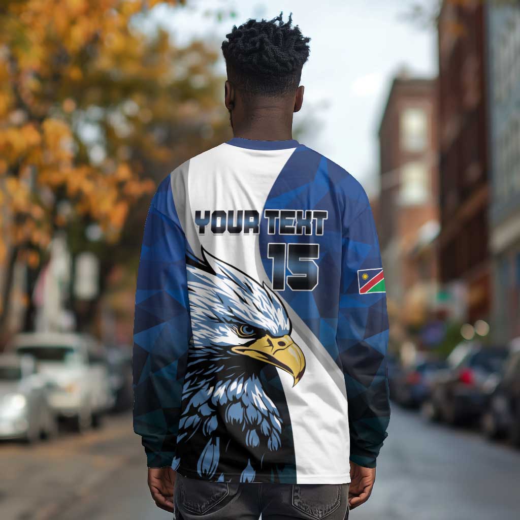 Custom Afro Namibia Cricket Long Sleeve Shirt Go Eagles