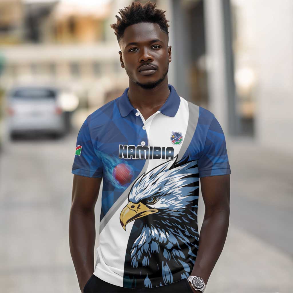 Custom Afro Namibia Cricket Polo Shirt Go Eagles